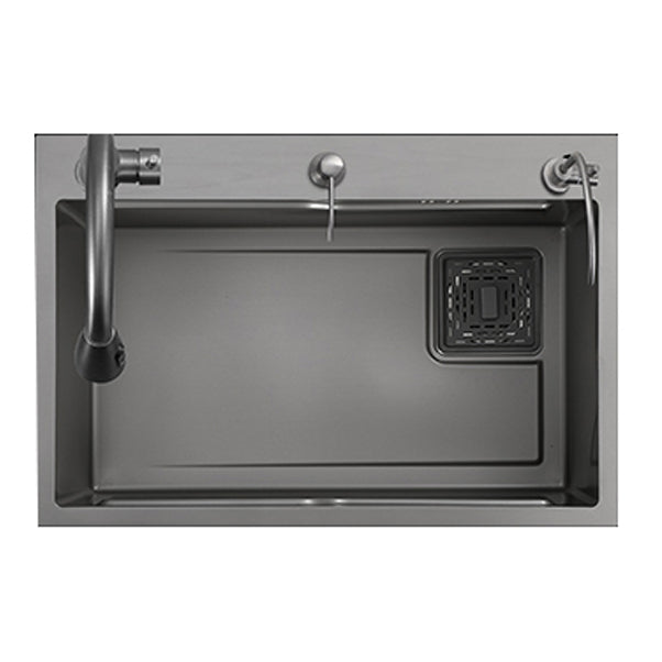 Modern Style Kitchen Sink Stainless Steel Drop-In Noise-cancelling Design Kitchen Sink Clearhalo 'Home Improvement' 'home_improvement' 'home_improvement_kitchen_sinks' 'Kitchen Remodel & Kitchen Fixtures' 'Kitchen Sinks & Faucet Components' 'Kitchen Sinks' 'kitchen_sinks' 6800337