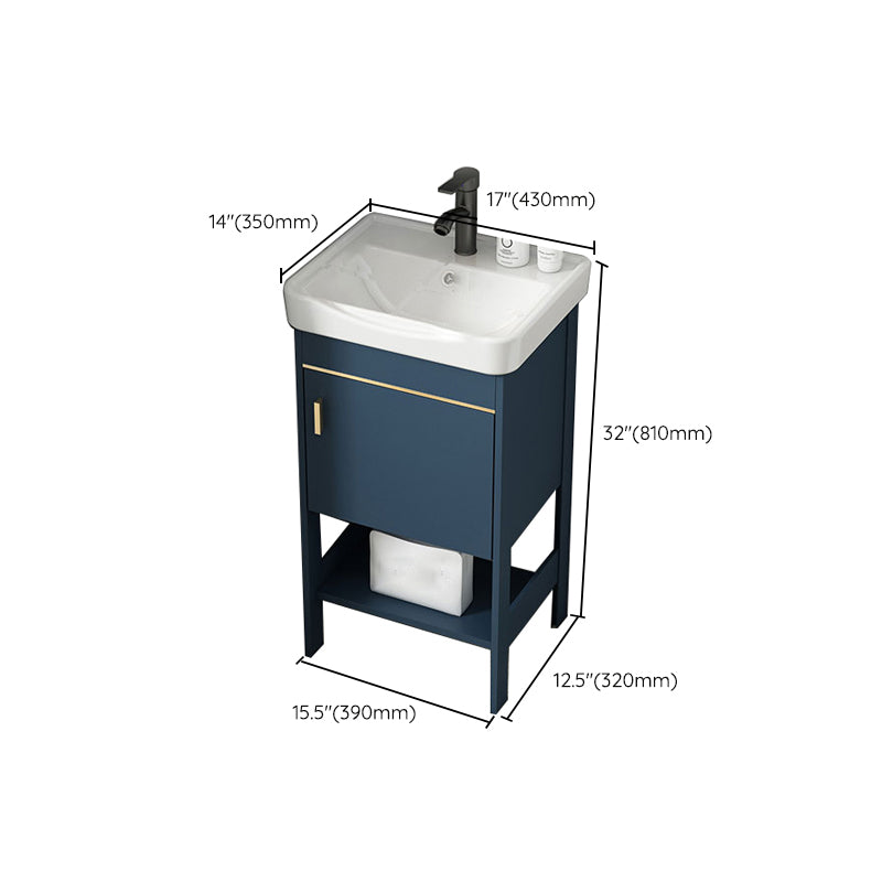 Contemporary Vanity Sink Mirror Cabinet Metal Vanity Cabinet with Storage Shelving Clearhalo 'Bathroom Remodel & Bathroom Fixtures' 'Bathroom Vanities' 'bathroom_vanities' 'Home Improvement' 'home_improvement' 'home_improvement_bathroom_vanities' 6800591