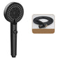 Round Pressurized Shower Head 6-Setting Adjustable Water Flow Handheld Shower Head Black Shower Head with Hose Clearhalo 'Bathroom Remodel & Bathroom Fixtures' 'Home Improvement' 'home_improvement' 'home_improvement_shower_heads' 'Shower Heads' 'shower_heads' 'Showers & Bathtubs Plumbing' 'Showers & Bathtubs' 6800607