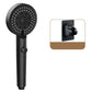 Round Pressurized Shower Head 6-Setting Adjustable Water Flow Handheld Shower Head Black Shower & Punch-free Wall Seat Clearhalo 'Bathroom Remodel & Bathroom Fixtures' 'Home Improvement' 'home_improvement' 'home_improvement_shower_heads' 'Shower Heads' 'shower_heads' 'Showers & Bathtubs Plumbing' 'Showers & Bathtubs' 6800616