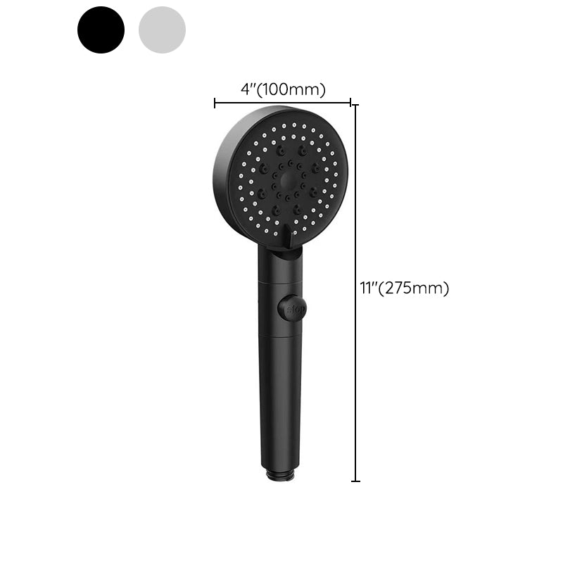 Round Pressurized Shower Head 6-Setting Adjustable Water Flow Handheld Shower Head Clearhalo 'Bathroom Remodel & Bathroom Fixtures' 'Home Improvement' 'home_improvement' 'home_improvement_shower_heads' 'Shower Heads' 'shower_heads' 'Showers & Bathtubs Plumbing' 'Showers & Bathtubs' 6800622