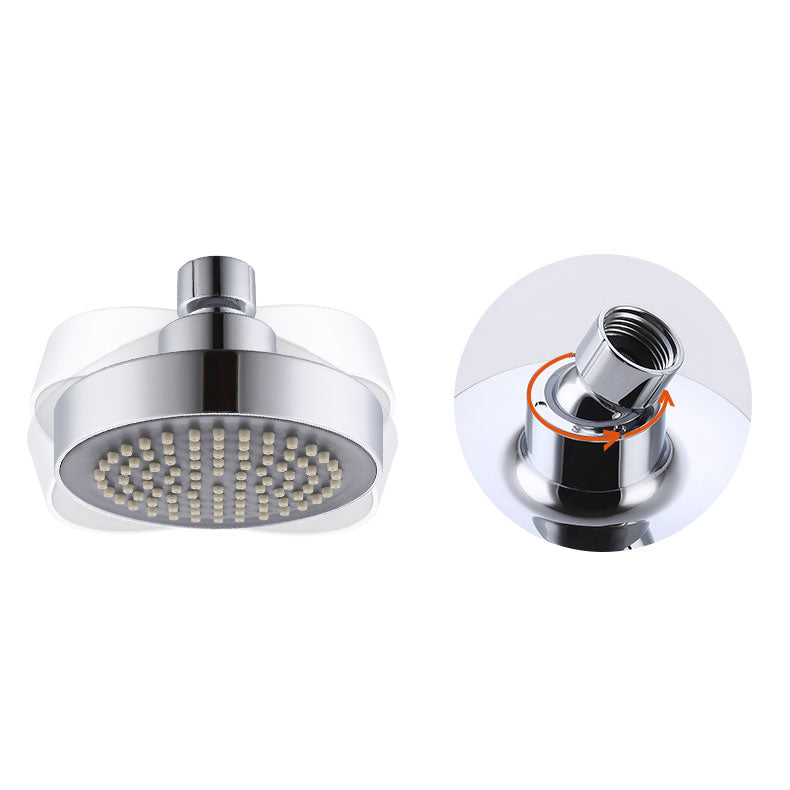 Round Small Top Shower Head Wall-Mount Adjustable Shower Head Clearhalo 'Bathroom Remodel & Bathroom Fixtures' 'Home Improvement' 'home_improvement' 'home_improvement_shower_heads' 'Shower Heads' 'shower_heads' 'Showers & Bathtubs Plumbing' 'Showers & Bathtubs' 6800646