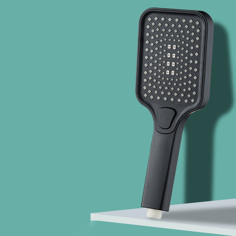 Rectangular Pressurized Shower Head 4-Setting Adjustable Water Flow Handheld Shower Head Black Hand Shower Clearhalo 'Bathroom Remodel & Bathroom Fixtures' 'Home Improvement' 'home_improvement' 'home_improvement_shower_heads' 'Shower Heads' 'shower_heads' 'Showers & Bathtubs Plumbing' 'Showers & Bathtubs' 6800661