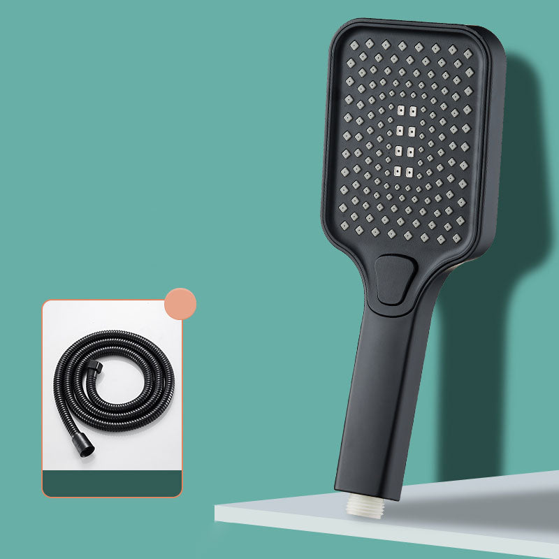 Rectangular Pressurized Shower Head 4-Setting Adjustable Water Flow Handheld Shower Head Black Shower Head with Hose Clearhalo 'Bathroom Remodel & Bathroom Fixtures' 'Home Improvement' 'home_improvement' 'home_improvement_shower_heads' 'Shower Heads' 'shower_heads' 'Showers & Bathtubs Plumbing' 'Showers & Bathtubs' 6800663