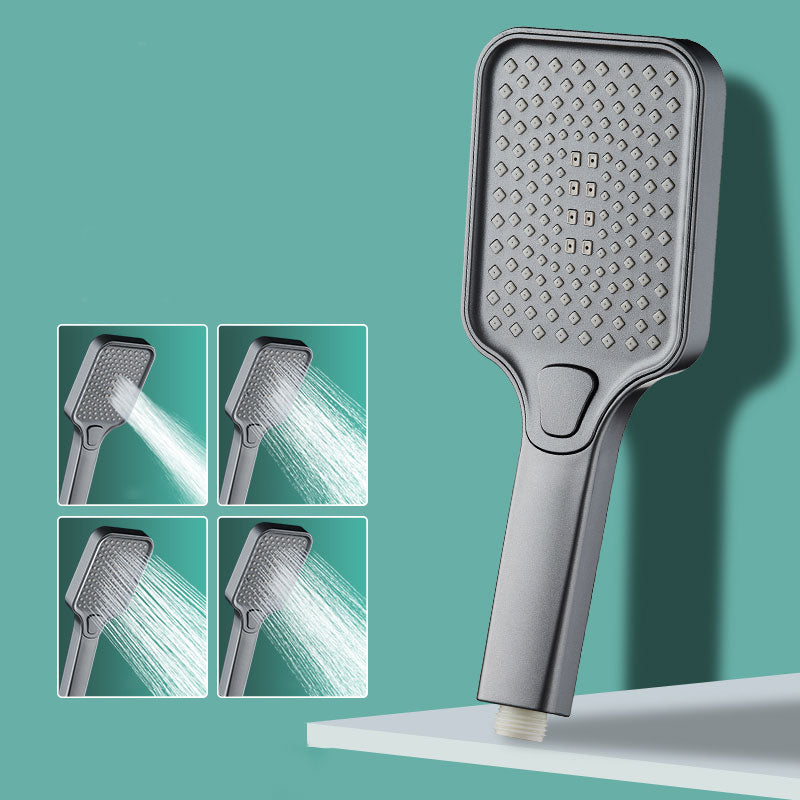 Rectangular Pressurized Shower Head 4-Setting Adjustable Water Flow Handheld Shower Head Grey Hand Shower Clearhalo 'Bathroom Remodel & Bathroom Fixtures' 'Home Improvement' 'home_improvement' 'home_improvement_shower_heads' 'Shower Heads' 'shower_heads' 'Showers & Bathtubs Plumbing' 'Showers & Bathtubs' 6800665