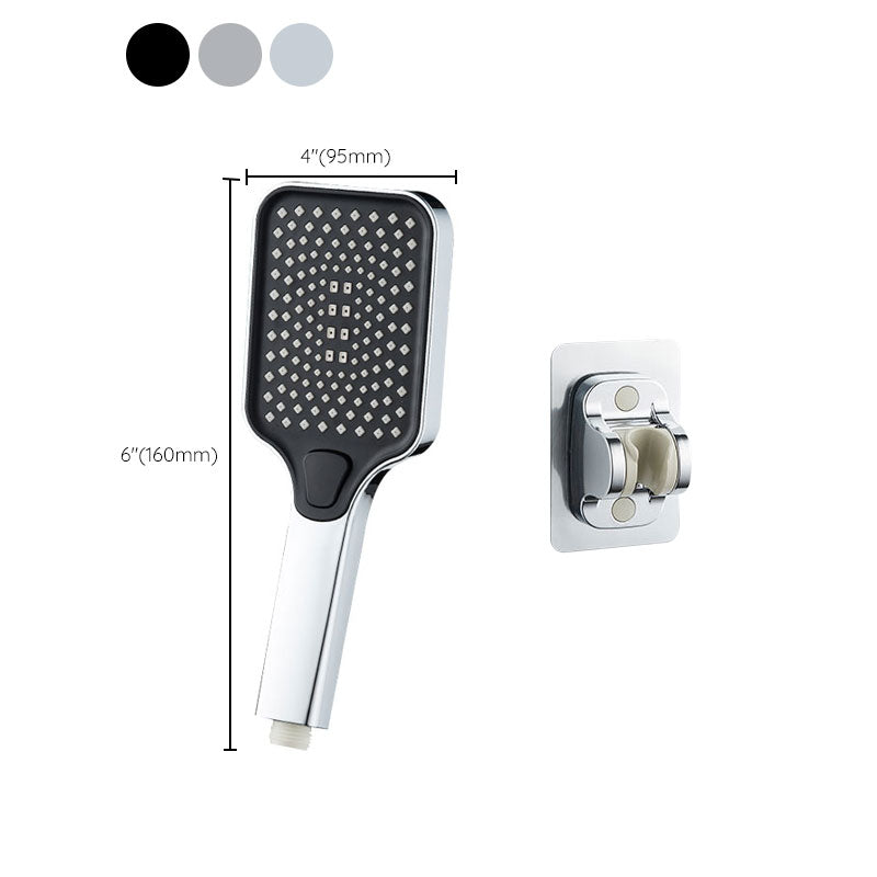Rectangular Pressurized Shower Head 4-Setting Adjustable Water Flow Handheld Shower Head Clearhalo 'Bathroom Remodel & Bathroom Fixtures' 'Home Improvement' 'home_improvement' 'home_improvement_shower_heads' 'Shower Heads' 'shower_heads' 'Showers & Bathtubs Plumbing' 'Showers & Bathtubs' 6800671