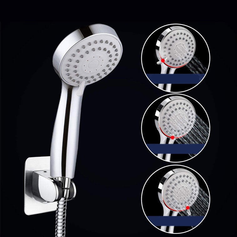 4-Setting Silver Shower Set Concealed Wall-Mount Bracket Tee with Socket Clearhalo 'Bathroom Remodel & Bathroom Fixtures' 'Home Improvement' 'home_improvement' 'home_improvement_shower_heads' 'Shower Heads' 'shower_heads' 'Showers & Bathtubs Plumbing' 'Showers & Bathtubs' 6800676