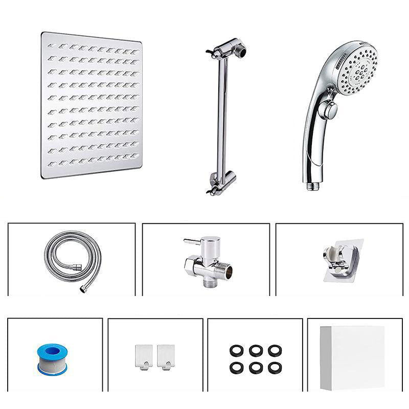 Stainless Steel 8 Inch Shower Set 5 Sprays Hand-Held Shower Head Shower Arm Clearhalo 'Bathroom Remodel & Bathroom Fixtures' 'Home Improvement' 'home_improvement' 'home_improvement_shower_heads' 'Shower Heads' 'shower_heads' 'Showers & Bathtubs Plumbing' 'Showers & Bathtubs' 6800696