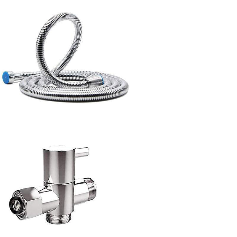 Stainless Steel 8 Inch Shower Set 5 Sprays Hand-Held Shower Head Shower Arm Clearhalo 'Bathroom Remodel & Bathroom Fixtures' 'Home Improvement' 'home_improvement' 'home_improvement_shower_heads' 'Shower Heads' 'shower_heads' 'Showers & Bathtubs Plumbing' 'Showers & Bathtubs' 6800700