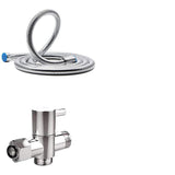 Stainless Steel 8 Inch Shower Set 5 Sprays Hand-Held Shower Head Shower Arm Clearhalo 'Bathroom Remodel & Bathroom Fixtures' 'Home Improvement' 'home_improvement' 'home_improvement_shower_heads' 'Shower Heads' 'shower_heads' 'Showers & Bathtubs Plumbing' 'Showers & Bathtubs' 6800700