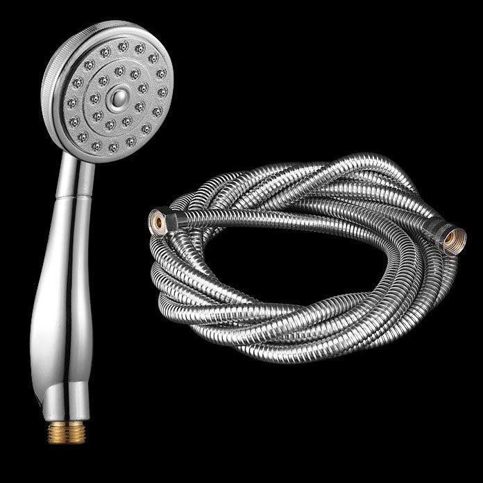 Contemporary Shower Head Metal Handheld Shower Head with Adjustable Water Flow Matte Silver Shower Head with Hose Clearhalo 'Bathroom Remodel & Bathroom Fixtures' 'Home Improvement' 'home_improvement' 'home_improvement_shower_heads' 'Shower Heads' 'shower_heads' 'Showers & Bathtubs Plumbing' 'Showers & Bathtubs' 6800713