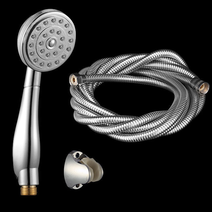 Contemporary Shower Head Metal Handheld Shower Head with Adjustable Water Flow Matte Silver Shower Heads & Hose & Wall pedestal Clearhalo 'Bathroom Remodel & Bathroom Fixtures' 'Home Improvement' 'home_improvement' 'home_improvement_shower_heads' 'Shower Heads' 'shower_heads' 'Showers & Bathtubs Plumbing' 'Showers & Bathtubs' 6800719