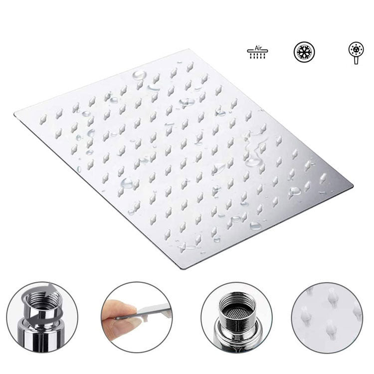 Contemporary Double Handle Shower Head High Arch Shower Head Combo in Chrome Clearhalo 'Bathroom Remodel & Bathroom Fixtures' 'Home Improvement' 'home_improvement' 'home_improvement_shower_heads' 'Shower Heads' 'shower_heads' 'Showers & Bathtubs Plumbing' 'Showers & Bathtubs' 6800757