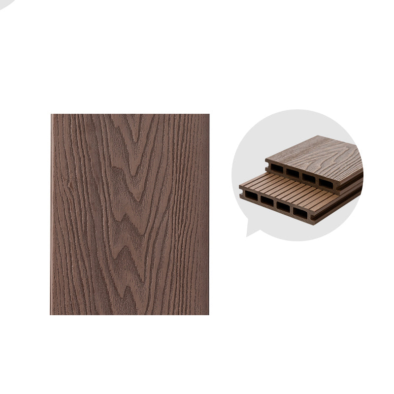 Rectangle Engineered Wooden Floor Water Resistant Floor Tile for Patio Garden Brown Square Hole Clearhalo 'Flooring 'Hardwood Flooring' 'hardwood_flooring' 'Home Improvement' 'home_improvement' 'home_improvement_hardwood_flooring' Walls and Ceiling' 6802025