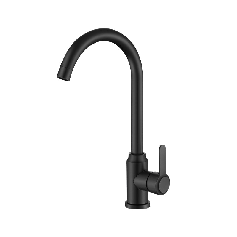 Contemporary 1-Handle Bar Faucet Pull down Sprayer Standard Kitchen Faucet Black Single-mode Water Outlet Clearhalo 'Home Improvement' 'home_improvement' 'home_improvement_kitchen_faucets' 'Kitchen Faucets' 'Kitchen Remodel & Kitchen Fixtures' 'Kitchen Sinks & Faucet Components' 'kitchen_faucets' 6802094