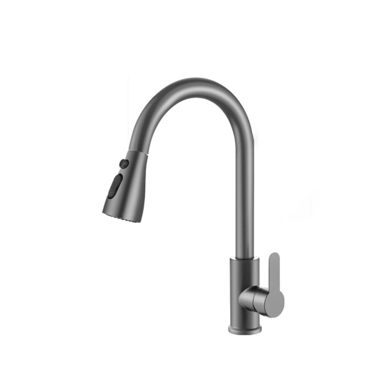 Contemporary 1-Handle Bar Faucet Pull down Sprayer Standard Kitchen Faucet Clearhalo 'Home Improvement' 'home_improvement' 'home_improvement_kitchen_faucets' 'Kitchen Faucets' 'Kitchen Remodel & Kitchen Fixtures' 'Kitchen Sinks & Faucet Components' 'kitchen_faucets' 6802099