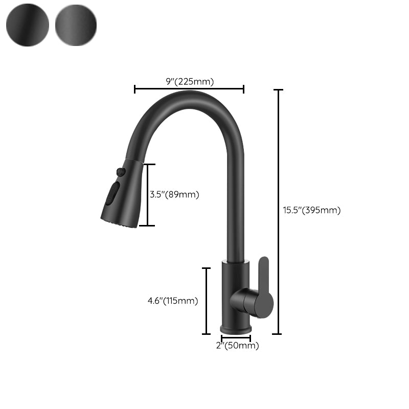 Contemporary 1-Handle Bar Faucet Pull down Sprayer Standard Kitchen Faucet Clearhalo 'Home Improvement' 'home_improvement' 'home_improvement_kitchen_faucets' 'Kitchen Faucets' 'Kitchen Remodel & Kitchen Fixtures' 'Kitchen Sinks & Faucet Components' 'kitchen_faucets' 6802106