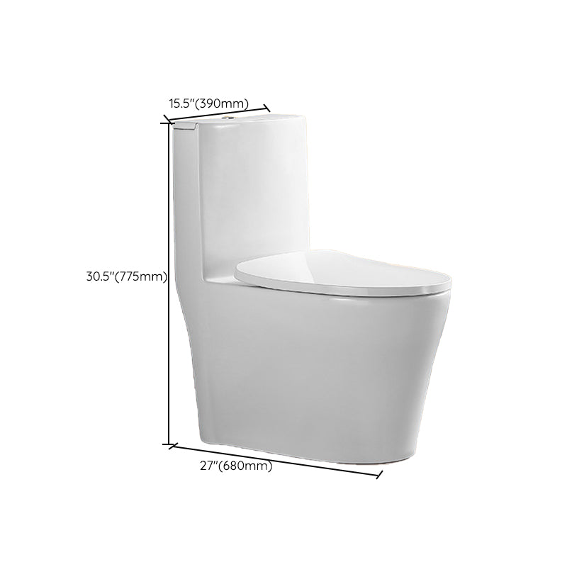 Traditional Flush Toilet Floor Mounted One-Piece Toilet Porcelain Toilet Bowl Clearhalo 'Bathroom Remodel & Bathroom Fixtures' 'Home Improvement' 'home_improvement' 'home_improvement_toilets' 'Toilets & Bidets' 'Toilets' 6809641