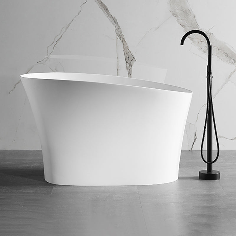 Stone Single Slipper Bathtub Antique Finish Freestanding Bath Tub White 51"L x 28"W x 30"H Clearhalo 'Bathroom Remodel & Bathroom Fixtures' 'Bathtubs' 'Home Improvement' 'home_improvement' 'home_improvement_bathtubs' 'Showers & Bathtubs' 6811866