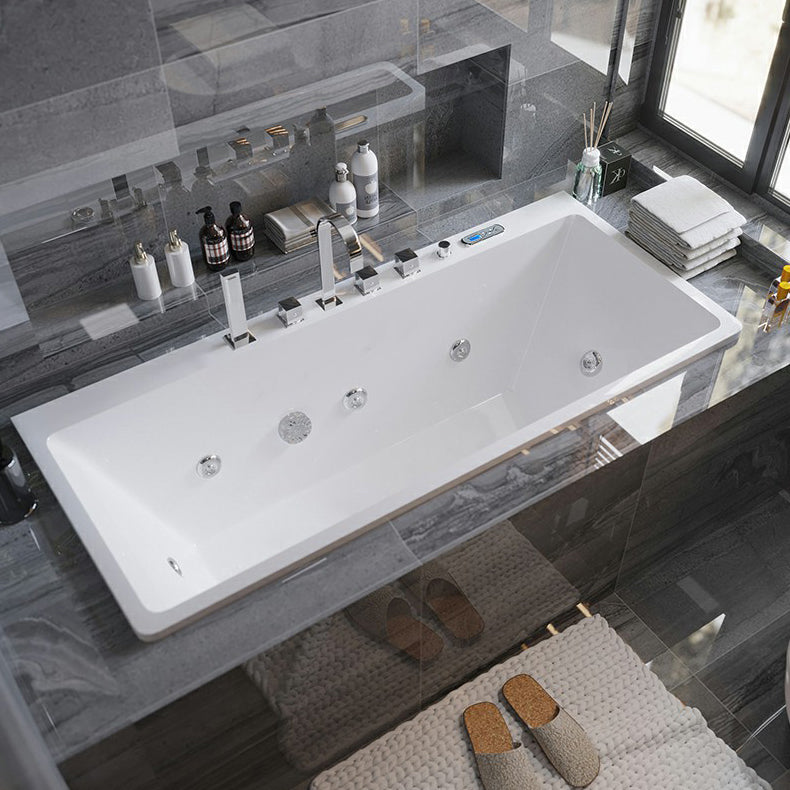 Contemporary Rectangle Drop-in Bathtub Acrylic Soaking/Whirlpool Bathtub Clearhalo 'Bathroom Remodel & Bathroom Fixtures' 'Bathtubs' 'Home Improvement' 'home_improvement' 'home_improvement_bathtubs' 'Showers & Bathtubs' 6812010