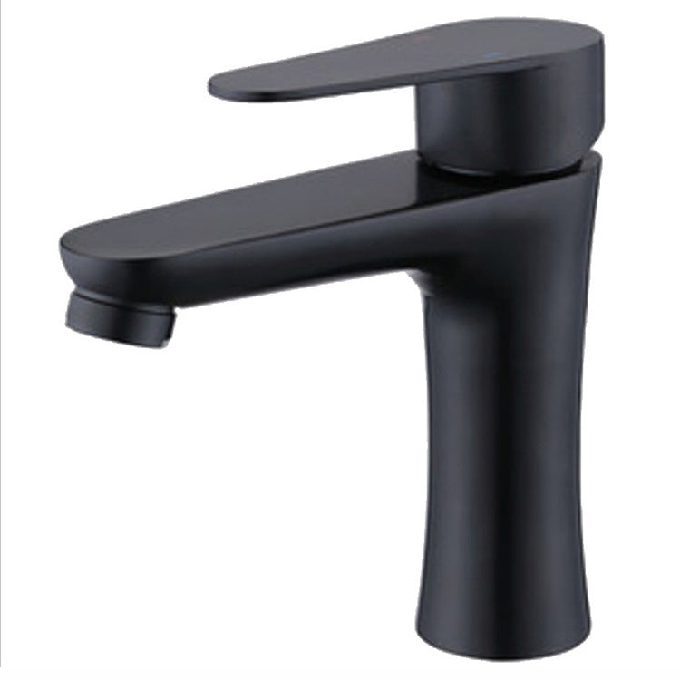 Modern Faucet 1-Handle 1-Hole 304 Stainless Steel Single Level Low Pot Filler Faucet Black Clearhalo 'Home Improvement' 'home_improvement' 'home_improvement_kitchen_faucets' 'Kitchen Faucets' 'Kitchen Remodel & Kitchen Fixtures' 'Kitchen Sinks & Faucet Components' 'kitchen_faucets' 6818053