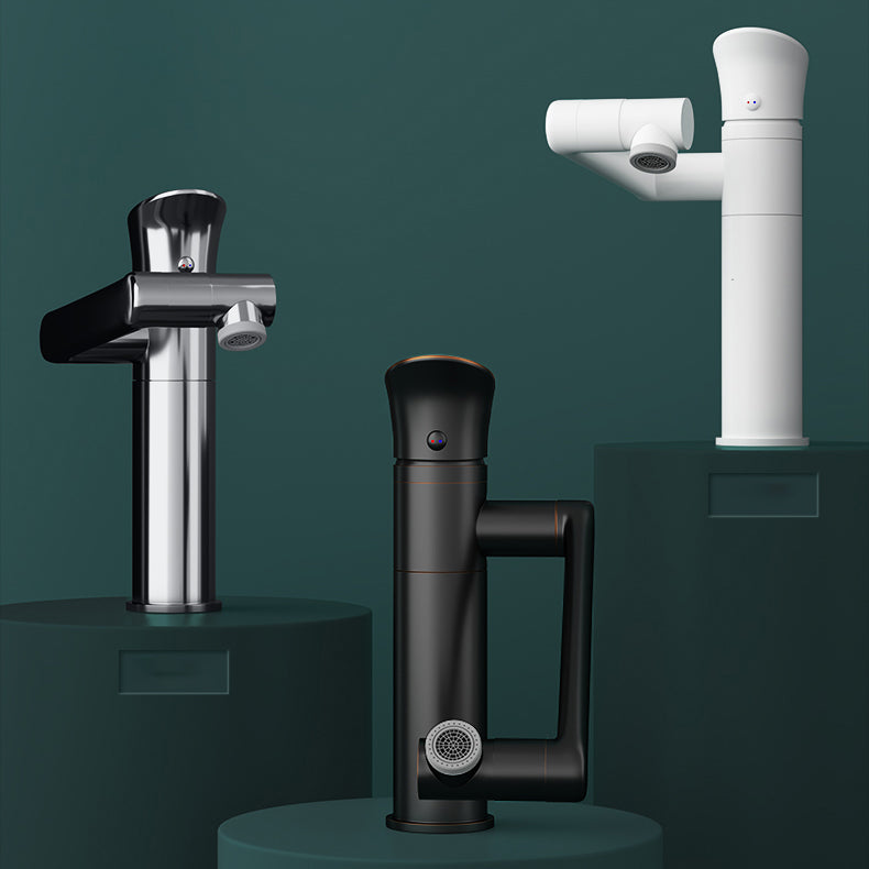 Contemporary Centerset Faucet Lever Handles Single Hole Solid Brass Circular Faucet Clearhalo 'Bathroom Remodel & Bathroom Fixtures' 'Bathroom Sink Faucets' 'Bathroom Sinks & Faucet Components' 'bathroom_sink_faucets' 'Home Improvement' 'home_improvement' 'home_improvement_bathroom_sink_faucets' 6818119