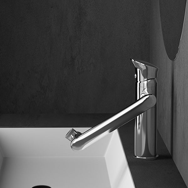 Contemporary Centerset Faucet Lever Handles Single Hole Solid Brass Circular Faucet Clearhalo 'Bathroom Remodel & Bathroom Fixtures' 'Bathroom Sink Faucets' 'Bathroom Sinks & Faucet Components' 'bathroom_sink_faucets' 'Home Improvement' 'home_improvement' 'home_improvement_bathroom_sink_faucets' 6818136
