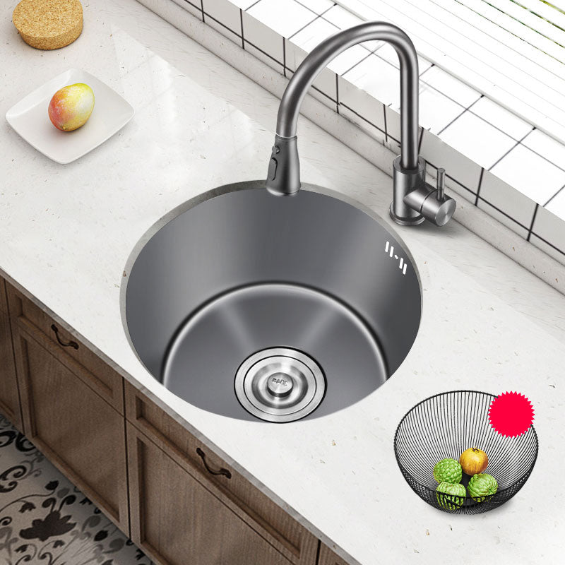 Modern Style Kitchen Sink Stainless Steel Round Shape Kitchen Sink Clearhalo 'Home Improvement' 'home_improvement' 'home_improvement_kitchen_sinks' 'Kitchen Remodel & Kitchen Fixtures' 'Kitchen Sinks & Faucet Components' 'Kitchen Sinks' 'kitchen_sinks' 6818171