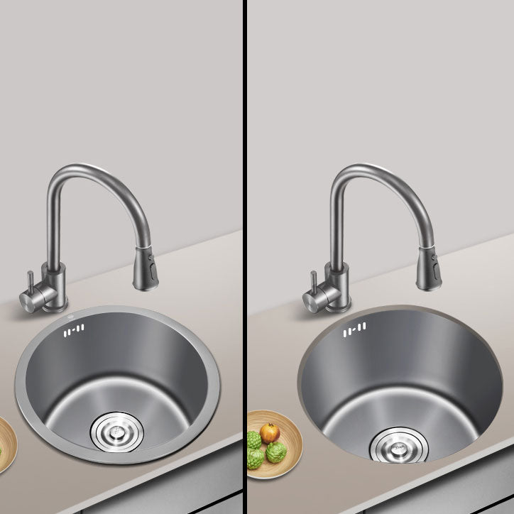 Modern Style Kitchen Sink Stainless Steel Round Shape Kitchen Sink Clearhalo 'Home Improvement' 'home_improvement' 'home_improvement_kitchen_sinks' 'Kitchen Remodel & Kitchen Fixtures' 'Kitchen Sinks & Faucet Components' 'Kitchen Sinks' 'kitchen_sinks' 6818174
