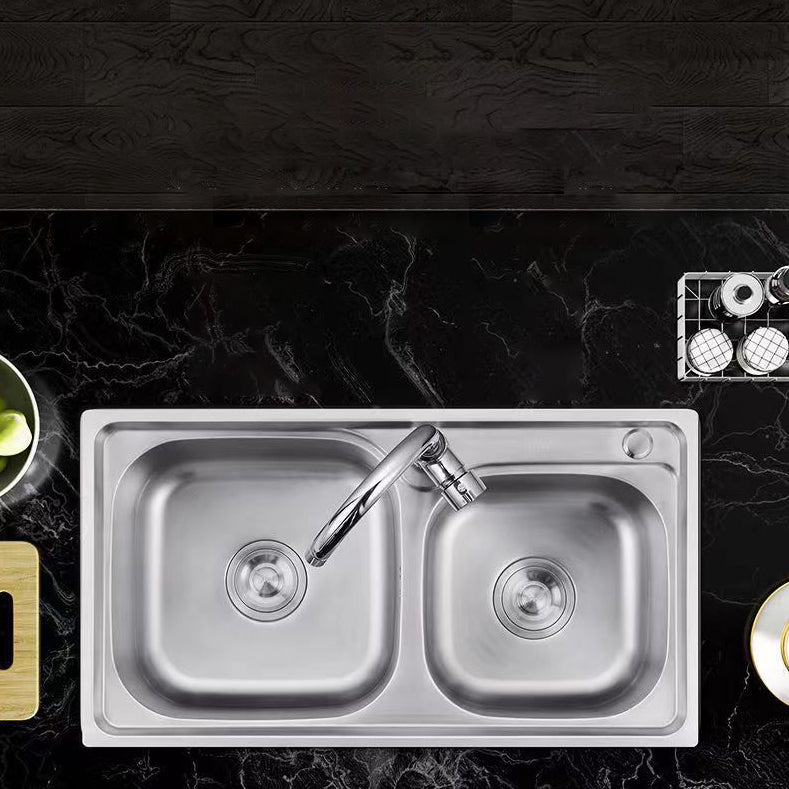 Contemporary Style Kitchen Sink Stainless Steel Kitchen Sink without Faucet Clearhalo 'Home Improvement' 'home_improvement' 'home_improvement_kitchen_sinks' 'Kitchen Remodel & Kitchen Fixtures' 'Kitchen Sinks & Faucet Components' 'Kitchen Sinks' 'kitchen_sinks' 6818200