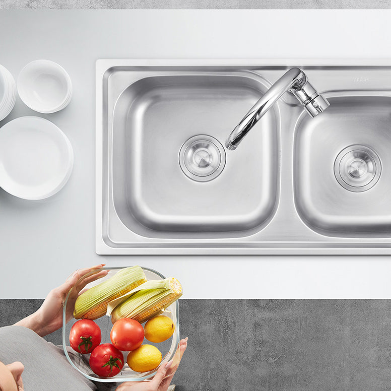 Contemporary Style Kitchen Sink Stainless Steel Kitchen Sink without Faucet Clearhalo 'Home Improvement' 'home_improvement' 'home_improvement_kitchen_sinks' 'Kitchen Remodel & Kitchen Fixtures' 'Kitchen Sinks & Faucet Components' 'Kitchen Sinks' 'kitchen_sinks' 6818214