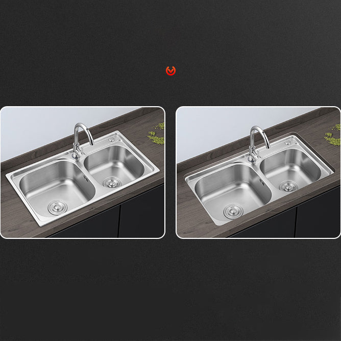 Contemporary Style Kitchen Sink Stainless Steel Kitchen Sink without Faucet Clearhalo 'Home Improvement' 'home_improvement' 'home_improvement_kitchen_sinks' 'Kitchen Remodel & Kitchen Fixtures' 'Kitchen Sinks & Faucet Components' 'Kitchen Sinks' 'kitchen_sinks' 6818215