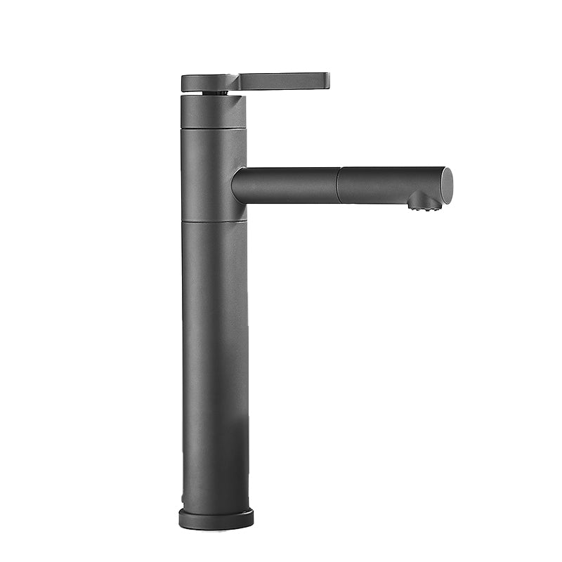 Lever Handle Faucet Glam Style Swivel Spout Faucet for Bathroom Smoke Gray 12" Clearhalo 'Bathroom Remodel & Bathroom Fixtures' 'Bathroom Sink Faucets' 'Bathroom Sinks & Faucet Components' 'bathroom_sink_faucets' 'Home Improvement' 'home_improvement' 'home_improvement_bathroom_sink_faucets' 6818257