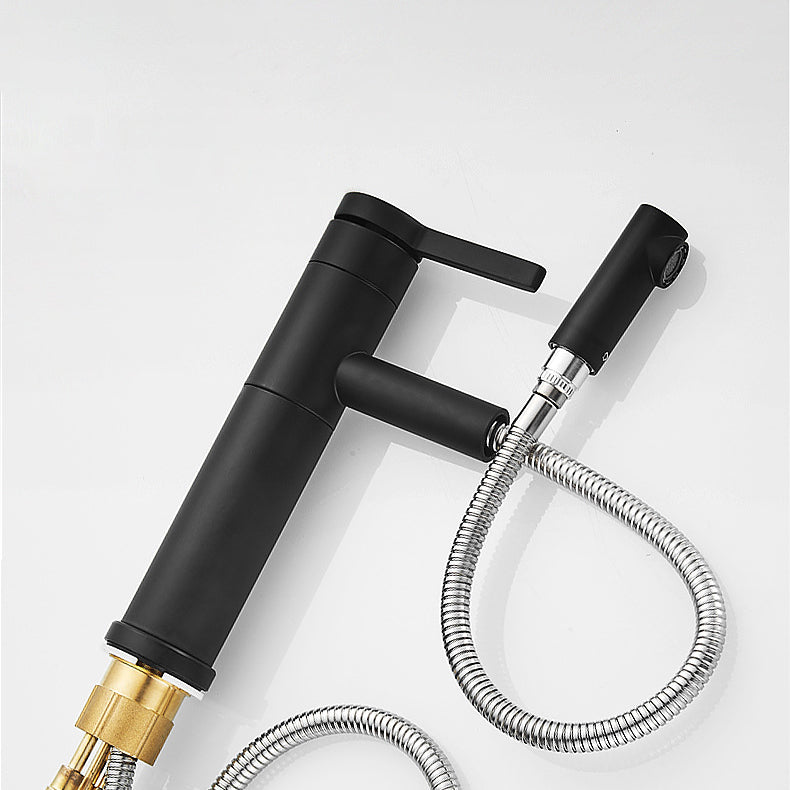 Lever Handle Faucet Glam Style Swivel Spout Faucet for Bathroom Clearhalo 'Bathroom Remodel & Bathroom Fixtures' 'Bathroom Sink Faucets' 'Bathroom Sinks & Faucet Components' 'bathroom_sink_faucets' 'Home Improvement' 'home_improvement' 'home_improvement_bathroom_sink_faucets' 6818260