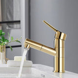 Swivel Spout Basin Faucet Pull-out Luxury Vanity Sink Faucet Circular Brass Faucet Clearhalo 'Bathroom Remodel & Bathroom Fixtures' 'Bathroom Sink Faucets' 'Bathroom Sinks & Faucet Components' 'bathroom_sink_faucets' 'Home Improvement' 'home_improvement' 'home_improvement_bathroom_sink_faucets' 6818281