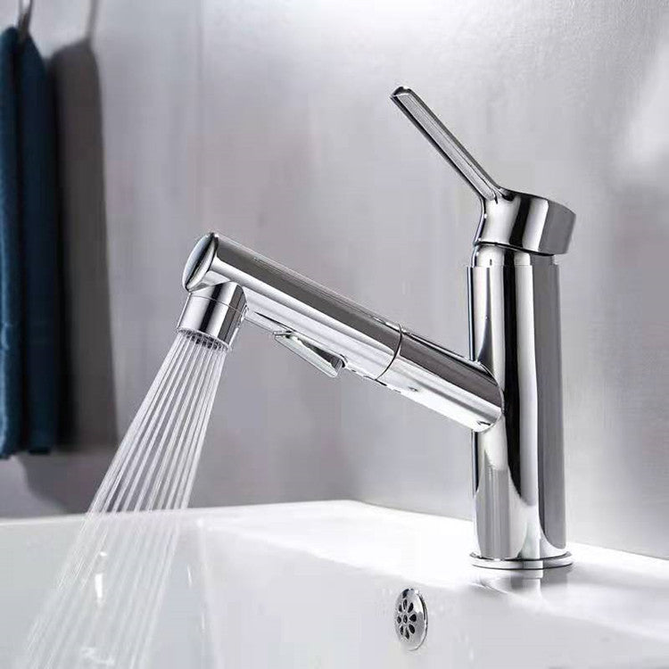 Contemporary Sink Faucet Pure Color Low Arc Vessel Sink Faucet for Bathroom Clearhalo 'Bathroom Remodel & Bathroom Fixtures' 'Bathroom Sink Faucets' 'Bathroom Sinks & Faucet Components' 'bathroom_sink_faucets' 'Home Improvement' 'home_improvement' 'home_improvement_bathroom_sink_faucets' 6818291