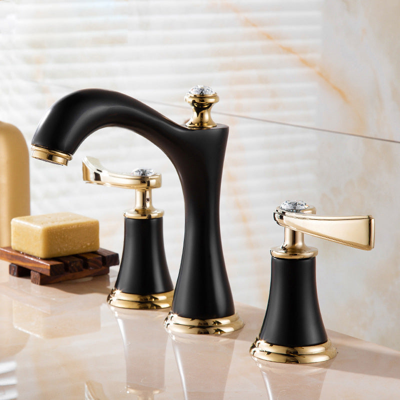 Modern Vessel Faucet Brass 2 Handles Low Arc Vessel Faucet for Home Clearhalo 'Bathroom Remodel & Bathroom Fixtures' 'Bathroom Sink Faucets' 'Bathroom Sinks & Faucet Components' 'bathroom_sink_faucets' 'Home Improvement' 'home_improvement' 'home_improvement_bathroom_sink_faucets' 6818326