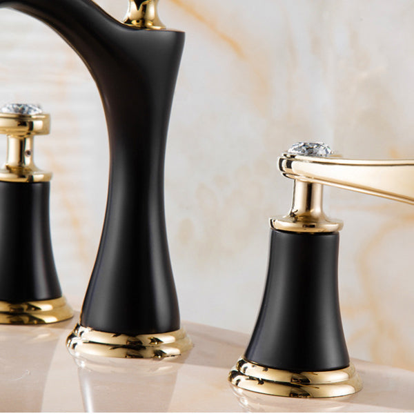 Modern Vessel Faucet Brass 2 Handles Low Arc Vessel Faucet for Home Clearhalo 'Bathroom Remodel & Bathroom Fixtures' 'Bathroom Sink Faucets' 'Bathroom Sinks & Faucet Components' 'bathroom_sink_faucets' 'Home Improvement' 'home_improvement' 'home_improvement_bathroom_sink_faucets' 6818335
