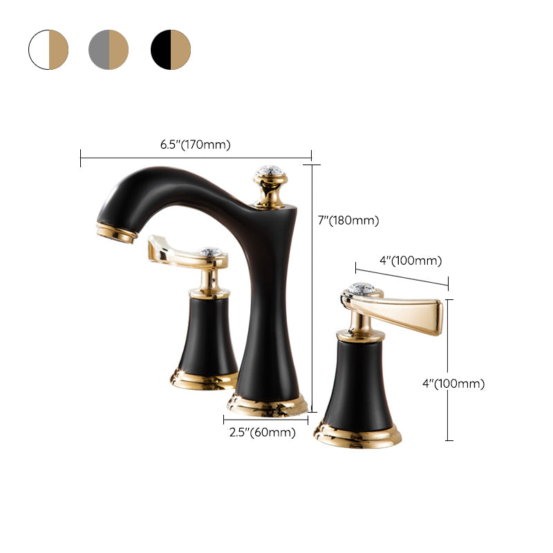 Modern Vessel Faucet Brass 2 Handles Low Arc Vessel Faucet for Home Clearhalo 'Bathroom Remodel & Bathroom Fixtures' 'Bathroom Sink Faucets' 'Bathroom Sinks & Faucet Components' 'bathroom_sink_faucets' 'Home Improvement' 'home_improvement' 'home_improvement_bathroom_sink_faucets' 6818337