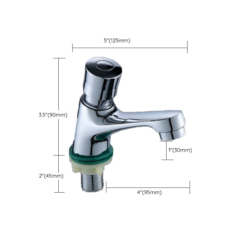 Modern Vessel Faucet Brass 1-Handle Low Arc Vessel Faucet for Home Clearhalo 'Bathroom Remodel & Bathroom Fixtures' 'Bathroom Sink Faucets' 'Bathroom Sinks & Faucet Components' 'bathroom_sink_faucets' 'Home Improvement' 'home_improvement' 'home_improvement_bathroom_sink_faucets' 6818349