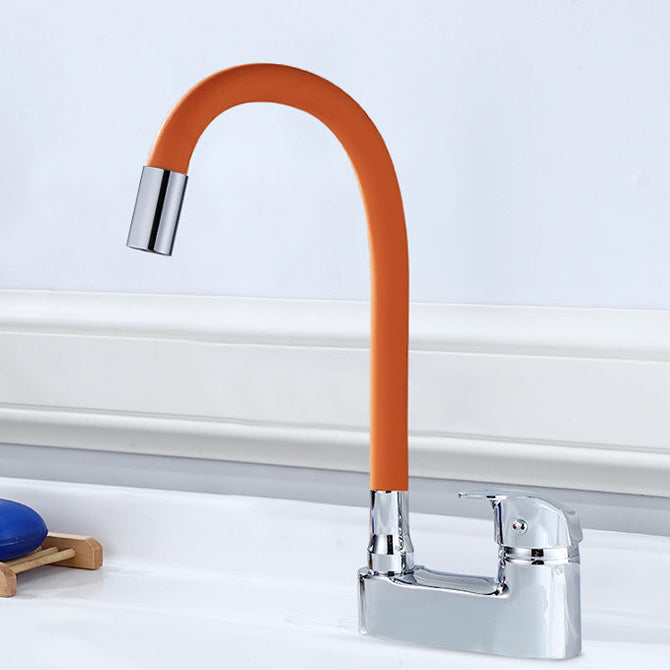 Modern Style Vessel Faucet Copper Single Handle High Arc Vessel Faucet Clearhalo 'Bathroom Remodel & Bathroom Fixtures' 'Bathroom Sink Faucets' 'Bathroom Sinks & Faucet Components' 'bathroom_sink_faucets' 'Home Improvement' 'home_improvement' 'home_improvement_bathroom_sink_faucets' 6818371