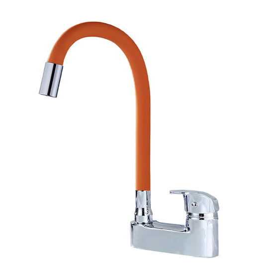 Modern Style Vessel Faucet Copper Single Handle High Arc Vessel Faucet Clearhalo 'Bathroom Remodel & Bathroom Fixtures' 'Bathroom Sink Faucets' 'Bathroom Sinks & Faucet Components' 'bathroom_sink_faucets' 'Home Improvement' 'home_improvement' 'home_improvement_bathroom_sink_faucets' 6818372