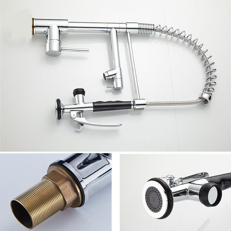 Modern Faucet Spring Swivel Drop down Lever Handle High Arc Kitchen Faucet Clearhalo 'Home Improvement' 'home_improvement' 'home_improvement_kitchen_faucets' 'Kitchen Faucets' 'Kitchen Remodel & Kitchen Fixtures' 'Kitchen Sinks & Faucet Components' 'kitchen_faucets' 6818419