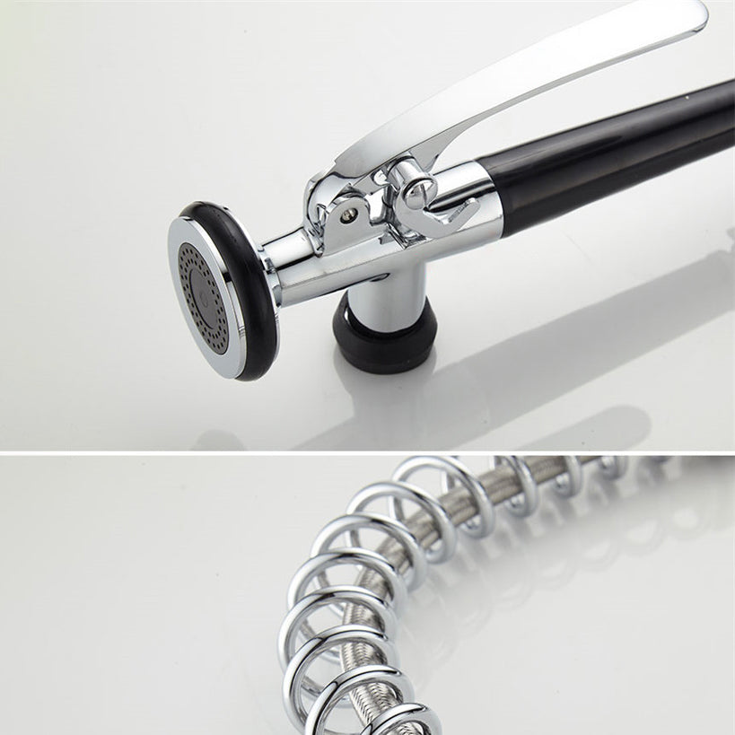 Modern Faucet Spring Swivel Drop down Lever Handle High Arc Kitchen Faucet Clearhalo 'Home Improvement' 'home_improvement' 'home_improvement_kitchen_faucets' 'Kitchen Faucets' 'Kitchen Remodel & Kitchen Fixtures' 'Kitchen Sinks & Faucet Components' 'kitchen_faucets' 6818421