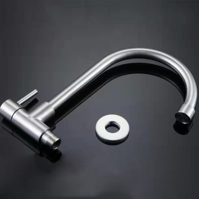Modern 1-Handle Faucets Stainless Steel with Water Dispenser Standard Kitchen Faucets Clearhalo 'Home Improvement' 'home_improvement' 'home_improvement_kitchen_faucets' 'Kitchen Faucets' 'Kitchen Remodel & Kitchen Fixtures' 'Kitchen Sinks & Faucet Components' 'kitchen_faucets' 6818444