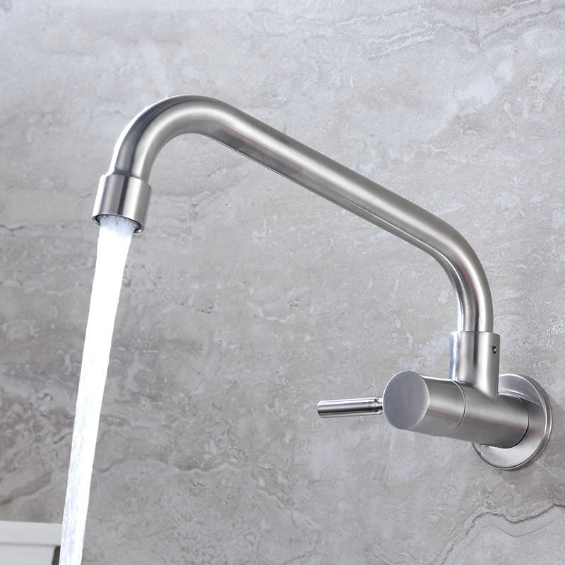 Modern 1-Handle Faucets Stainless Steel with Water Dispenser Standard Kitchen Faucets Clearhalo 'Home Improvement' 'home_improvement' 'home_improvement_kitchen_faucets' 'Kitchen Faucets' 'Kitchen Remodel & Kitchen Fixtures' 'Kitchen Sinks & Faucet Components' 'kitchen_faucets' 6818445