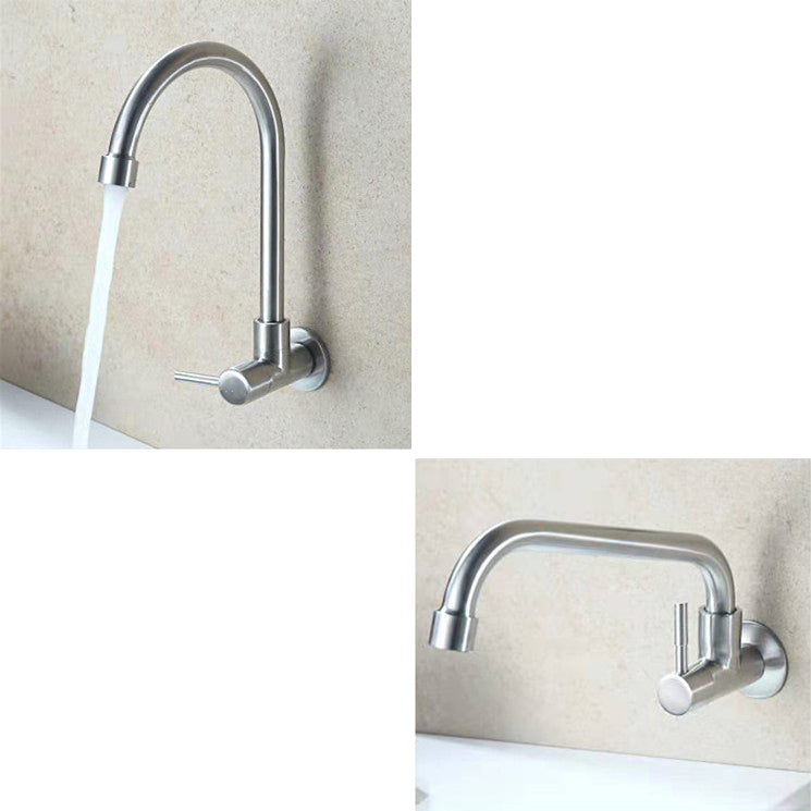 Modern 1-Handle Faucets Stainless Steel with Water Dispenser Standard Kitchen Faucets Clearhalo 'Home Improvement' 'home_improvement' 'home_improvement_kitchen_faucets' 'Kitchen Faucets' 'Kitchen Remodel & Kitchen Fixtures' 'Kitchen Sinks & Faucet Components' 'kitchen_faucets' 6818451
