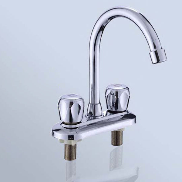 Modern Bar Prep Kitchen Faucet Brass Knob Handle with Deck Plate Kitchen Faucet Clearhalo 'Home Improvement' 'home_improvement' 'home_improvement_kitchen_faucets' 'Kitchen Faucets' 'Kitchen Remodel & Kitchen Fixtures' 'Kitchen Sinks & Faucet Components' 'kitchen_faucets' 6818458