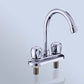 Modern Bar Prep Kitchen Faucet Brass Knob Handle with Deck Plate Kitchen Faucet Silver Clearhalo 'Home Improvement' 'home_improvement' 'home_improvement_kitchen_faucets' 'Kitchen Faucets' 'Kitchen Remodel & Kitchen Fixtures' 'Kitchen Sinks & Faucet Components' 'kitchen_faucets' 6818459