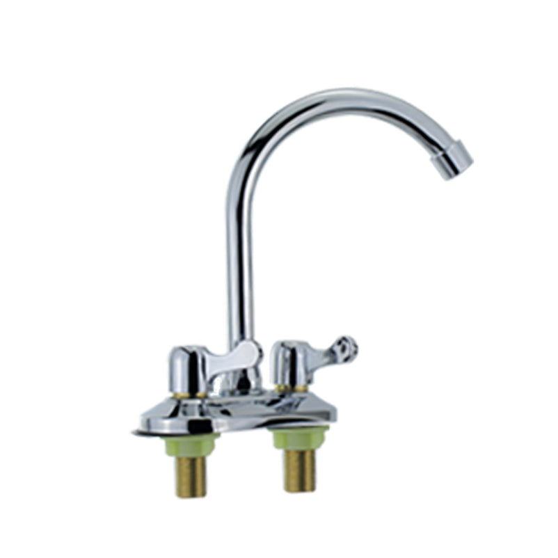 Modern Bar Prep Kitchen Faucet Brass Knob Handle with Deck Plate Kitchen Faucet Light Silver Clearhalo 'Home Improvement' 'home_improvement' 'home_improvement_kitchen_faucets' 'Kitchen Faucets' 'Kitchen Remodel & Kitchen Fixtures' 'Kitchen Sinks & Faucet Components' 'kitchen_faucets' 6818460